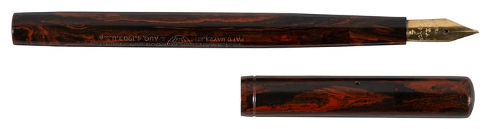 WATERMAN: #14 Mottled Red Eyedropper-Filler, c.1910