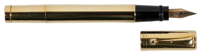 WATERMAN: #42 Solid 18K Gold Overlay Safety Fountain Pen