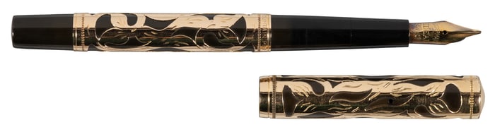 WATERMAN: #504 Solid 14K Gold Overlay Eyedropper Pen, c.1910