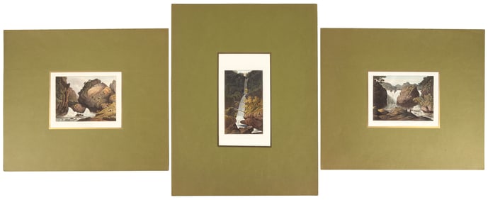 Six hand-colored aquatints