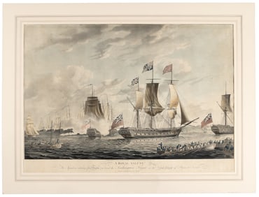 Robert Dodd hand-colored aquatint