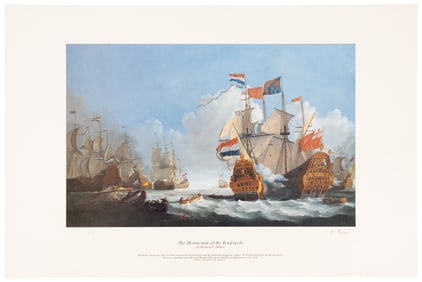 Three naval battle prints by Richard G. Endsor