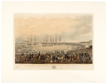 Havell aquatint after Haverty, George IV visits Dublin