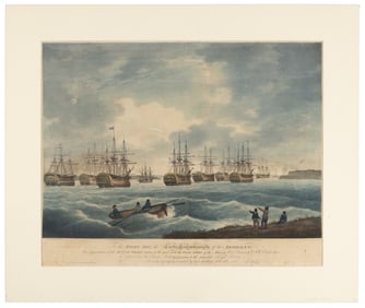 Dutch prizes from the Battle of Camperdown, Wells aquatint