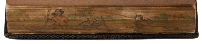 Fore-edge painting with boating scene