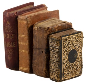 4 19th century Thumb Bibles