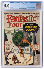 FANTASTIC FOUR #5 * CGC 5.0 * 1st App: DOCTOR DOOM