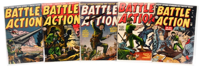 BATTLE ACTION Nos. 2, 4-7 * Lot of Five Comics