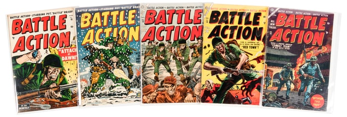 BATTLE ACTION Nos. 10, 11, 13-15 * Five Comics