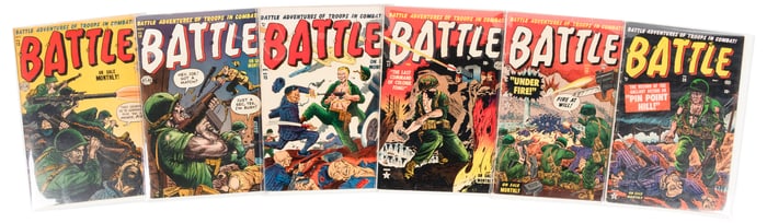 BATTLE Nos. 13-15, 17, 19, 20 * Six Comics * Commies into Corpses