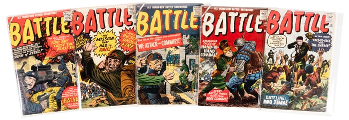 BATTLE #s 65, 67-70 * Five Comics * Kirby