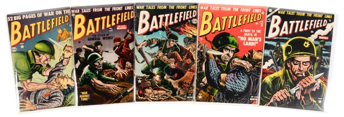 BATTLEFIELD #s 4, 8, 9-11 * Lot of Five Comics * Dachau Story