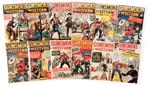 GUNSMOKE WESTERN #s 50, 54-56, 64, 66, 72-75, 77 * 12 Comics