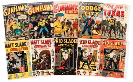 Lot of 10 ATLAS WESTERN COMICS * GUNHAWK * GUNFIGHTER