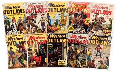 WESTERN OUTLAWS #s 8-10, 12-14, 17, 19-21 * 10 Comics