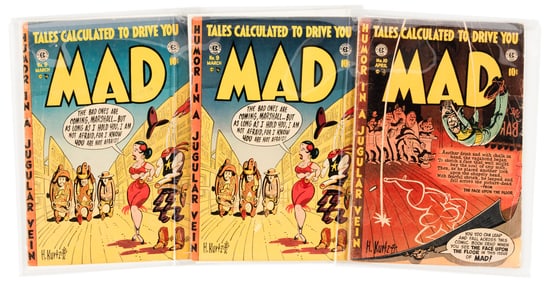MAD #s 9 (Two Copies) and 10 * Lot of 3 Comics