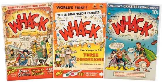 WHACK #s 1-3 Complete w/ 3-D Glasses * 1st MAD Rip-Off