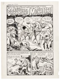 Original Art * JOE CERTA * Graveyard Monsters" * TOMB OF TERROR #4
