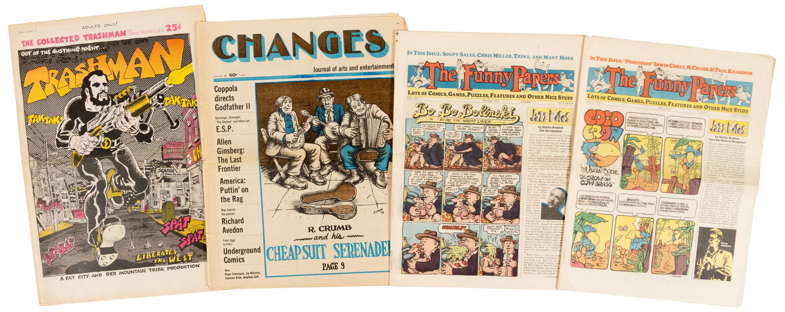 R. Crumb * Lot of 12 Counterculture Newspapers: Heading: Author: Crumb, Robert & others Title: The FUNNY PAPERS, WINDS of CHANGE, and More * Lot of 12 Counterculture Newspapers Place Published: Various Publisher:Various Date Published: 19
