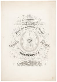 Calligraphic portrait of George Washington