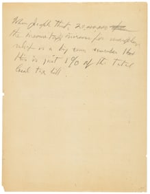 FDR pencil note on income tax