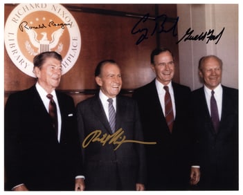 **WITHDRAWN** Photograph signed by 4 presidents