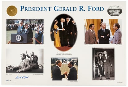 Eleven autographs of President Gerald R. Ford