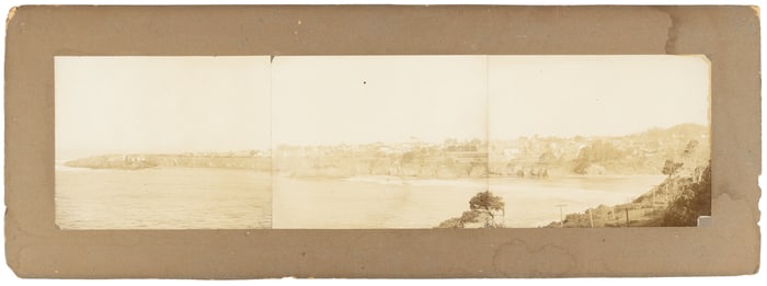 Early panorama photo of Mendocino, Cal.