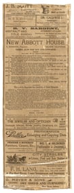 Ad on silk for hotel in Salinas Cal. c.1890