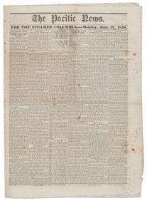 Rare Steamer Columbus" edition of Pacific News