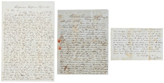 Three early gold rush letters w/ tragic backstory