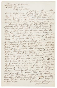 Civil war letter about cotton stores, AK 1864