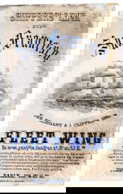 Clipper ship card with engraving of ship