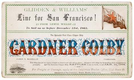 Clipper Card for Gardner Colby by Watson