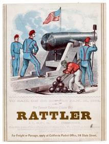 Sailing card w/ Black assisting Union soldiers
