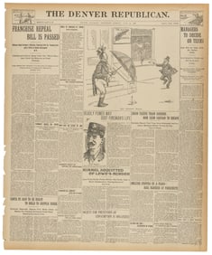 Front page report on Butch Cassidy train robbery