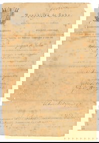 Signed by Cuban general in Revolution, 1896