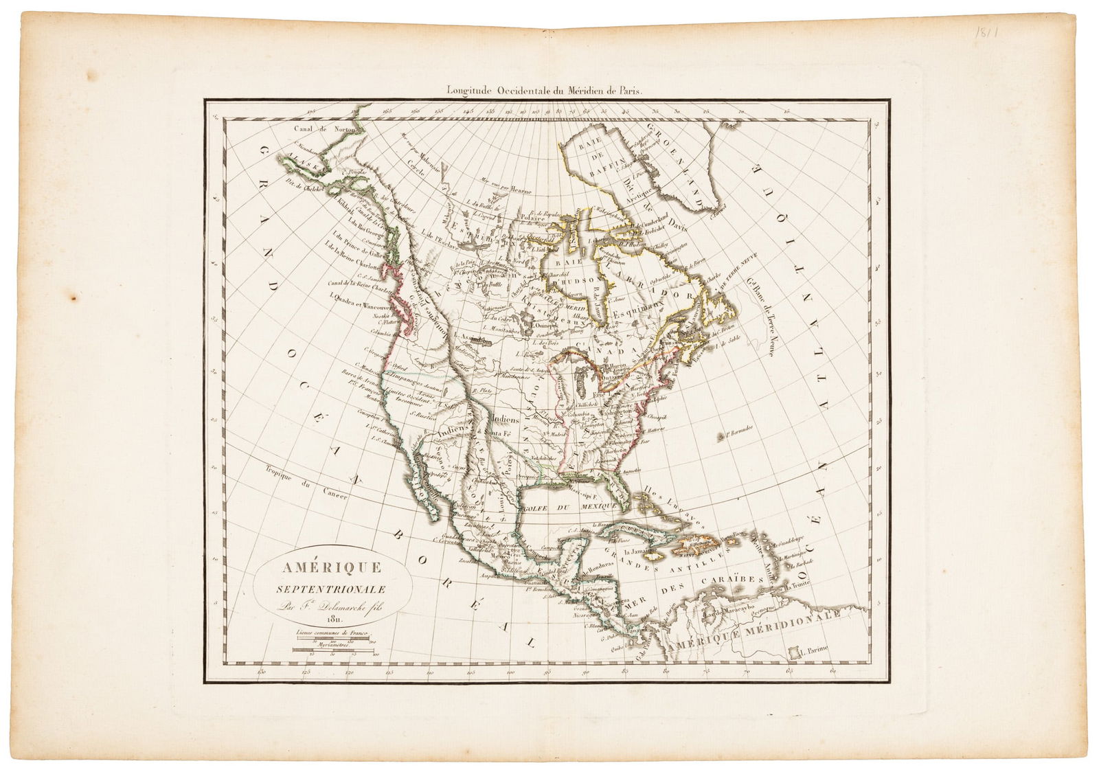 Scarce map of North America 1811 (1 of 1)