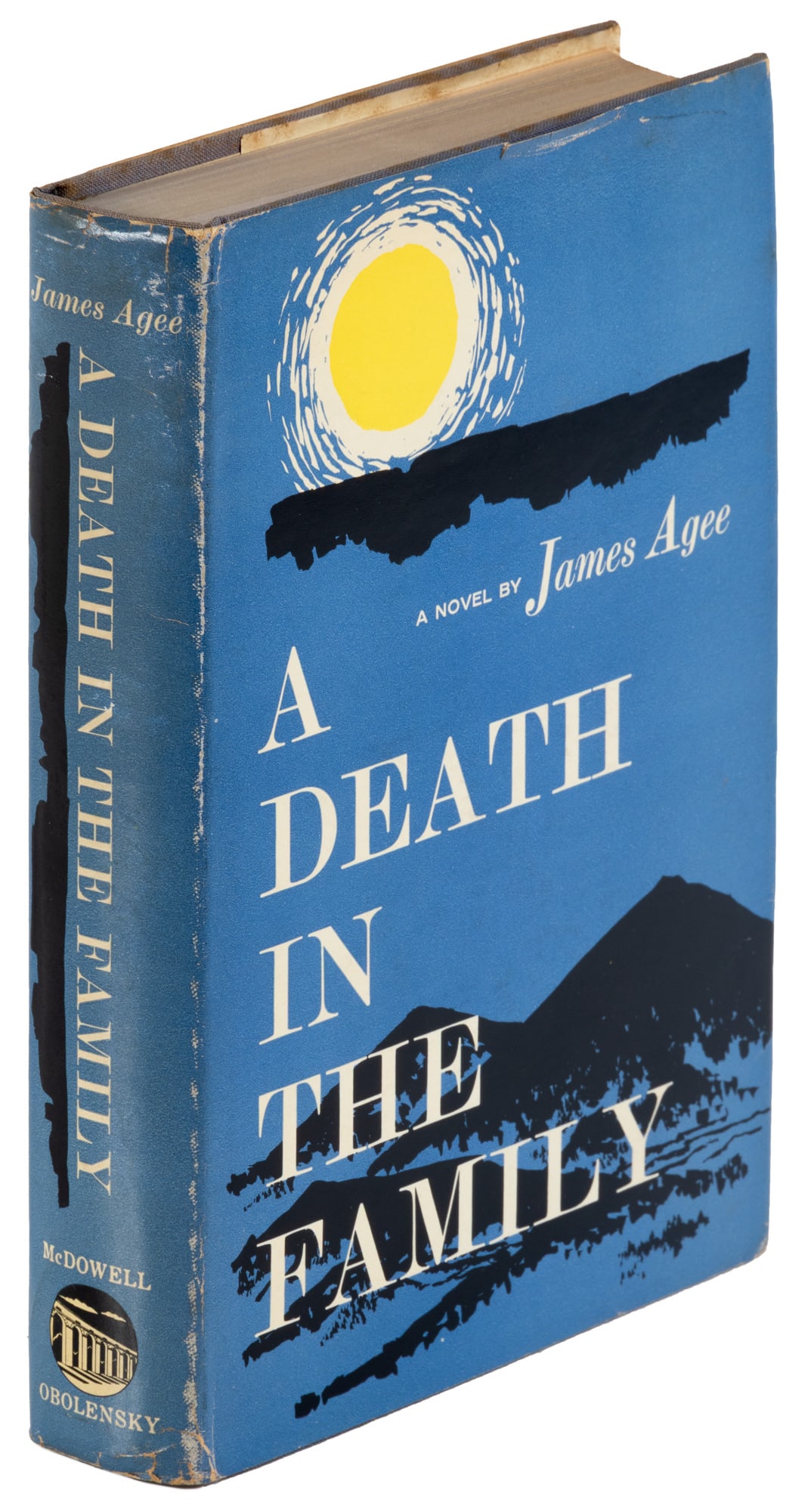 Death in the Family, first issue in unclipped dj: Heading: Author: Agee, James Title: A Death in the Family Place Published: New York Publisher:McDowell, Obolensky Date Published: [1957] Description: Original blue cloth decorated