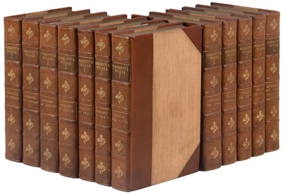 Prescott's works bound by Bayntun, 12 vols.