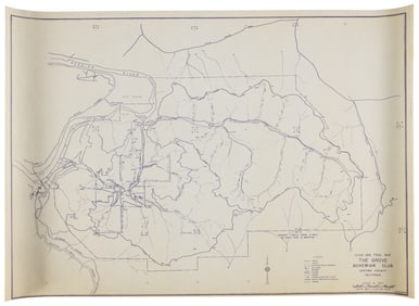 Trail map of Bohemian Grove 1960