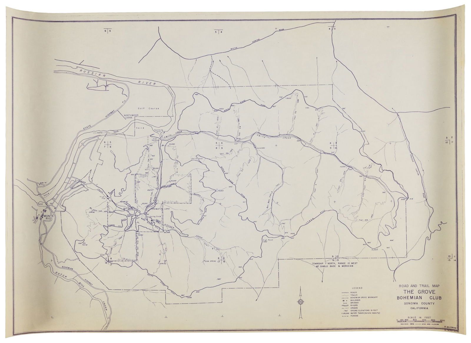 Trail map of Bohemian Grove 1960 (1 of 1)