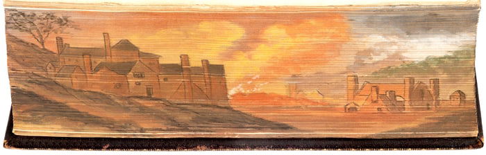 With fore-edge painting of castle and village