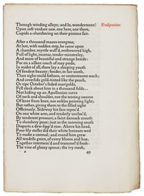 Proof signature from Kelmscott Keats