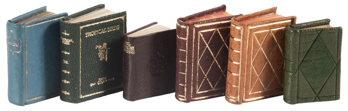 6 leather-bound miniatures from lilliput