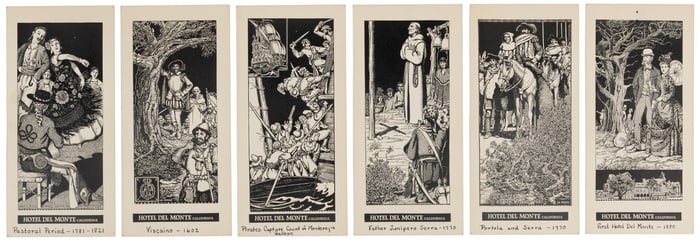 Illustrations from Jo Mora's Del Monte menus