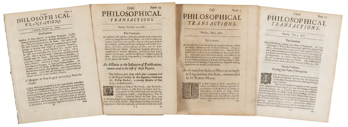 8 issues from 1st year of Philosophical Transactions