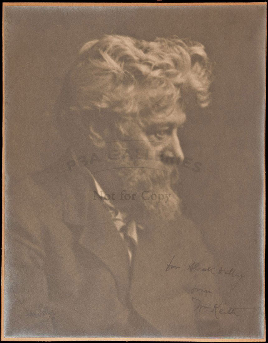 Genthe portrait of William Keith, signed by both: Title: Gelatin silver photograph portrait of the California artist William Keith, signed by Genthe and inscribed and signed by Keith Author: Genthe, Arnold Description: 24x19 cm. 9½x7¼"), framed und