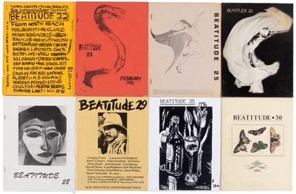 11 issues of Beatitude - signed by Ferlinghetti, Cherkovski, others