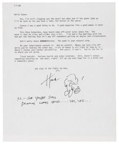 Bukowski signed letter to Steve Richmond w/envelope